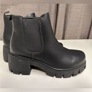 Soda- Black Chunky Ankle Boots